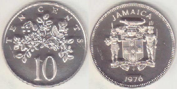 1976 Jamaica 10 Cents (Proof) A005505